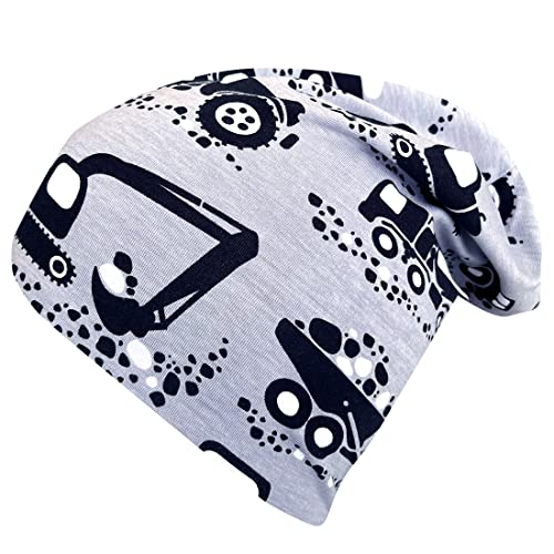 Wollhuhn Eco 20180828 - Gorro largo para todo el año, color gris, Trecker/Tractor/Sitio de construcción Gris/Negro, M Cover