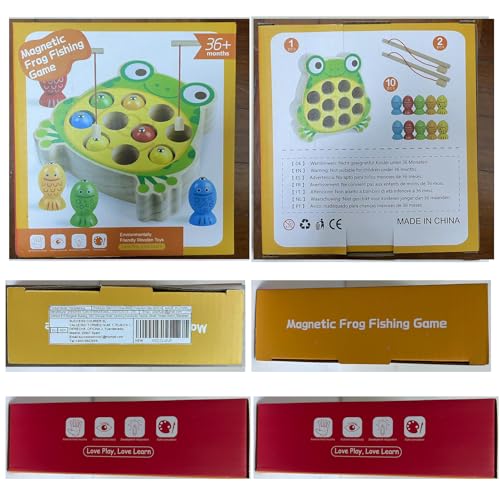 Skrtuan Montessori Holzspielzeug,Spielzeug ab 2 3 4 Jahre Magnet-Angelspielzeug Lernen Feinmotorik, Lernspiele Motorikspielzeug Holz Angelspiel für Kinder