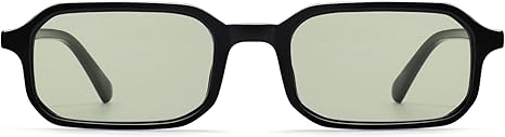 Retro Skinny Rectangle Sunglasses for Men Women 90s Narrow Sunnies Vintage Thin Frame AP3740