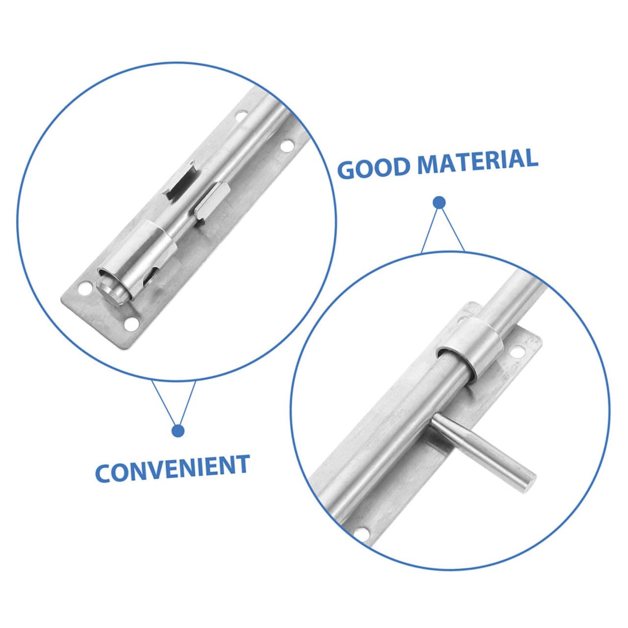 2 pièces Serrure de Porte Acier Inoxydable Loquet de Sécurité Robuste pour Portes Intérieures Verrou Coulissant Durable pour Maison et Mobilier