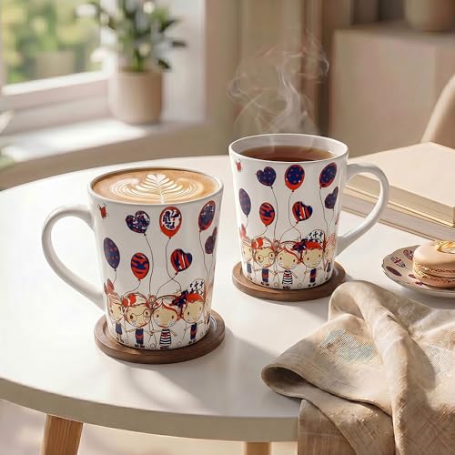 Image of UPC Premium Bone China Coffee Mug Set of 2 | Elegant Ceramic Tea & Coffee Cups for Home, Office & Cafe | Lightweight, Durable, Microwave & Dishwasher Safe Mug Set | Luxury Drinkware Collection