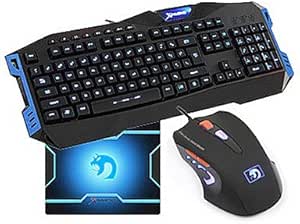 SOL USB Wired Super Dazzle Blue LED Optical High-speed Gaming Keyboard ...