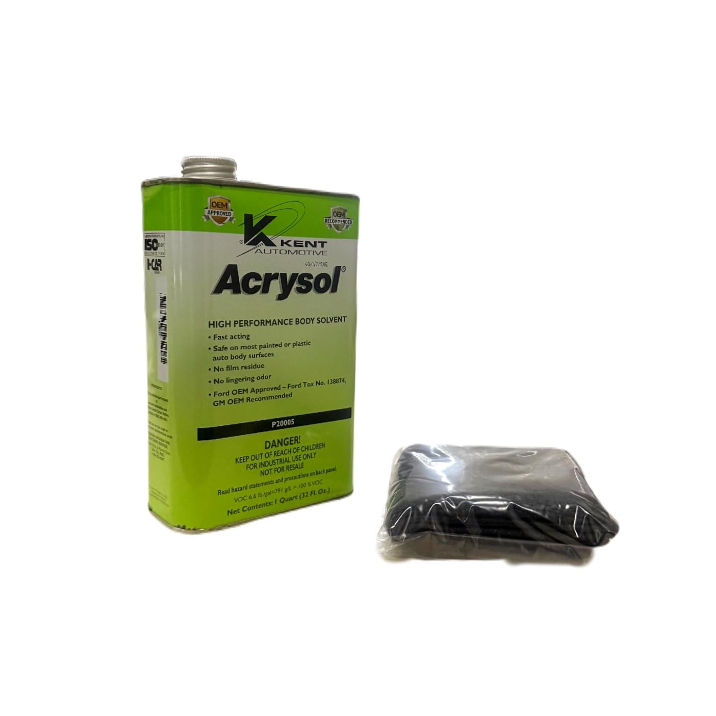 Kent Acrysol Paint Preparation and Auto Body Solvent 32 Fl oz with Microfiber Towel