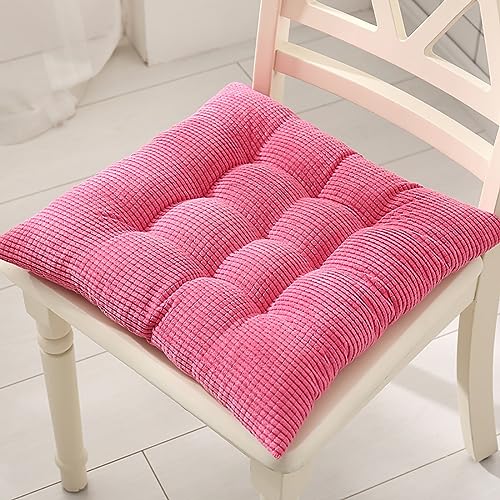 Cojín para silla de comedor cuadrado 50x50 de pana gruesa con lazos en color D 2