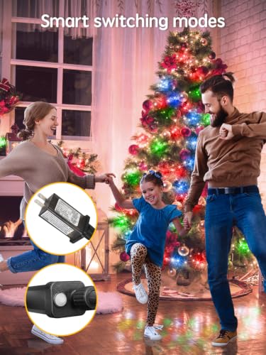ROOR 300FT 1000 LED String Lights Outdoor, Christmas Tree Lights Multicolor with Remote Control, 8 Modes Fairy Light Plug in Outside IP65 Waterproof for Backyard Porch Party Wedding - image 5