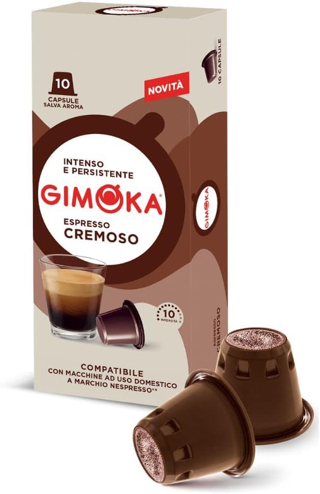 Gimoka - Cápsulas de Café Compatibles con Máquinas Nespresso, Sabor Cremoso - 100 cápsulas