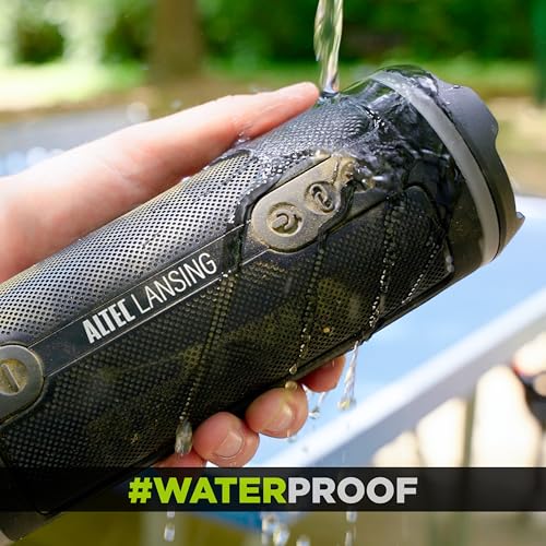 Image of Altec Lansing HydraMOTION 2.0 Wireless Bluetooth Speaker, 16H Battery, RGB Lights, USB-C Quick Charge, IP67 Rated Waterproof Bluetooth, Mountable Speaker, Voice Assistant