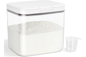 Versatile Storage Container Bin with Pop-up Lid & Scoop, Rice Flour Container...