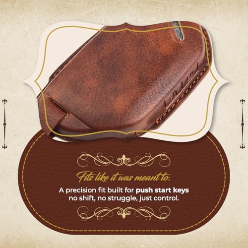 Image of keyzone dual leather key cover compatible for Kia Syros, EV6, EV9 smart key
