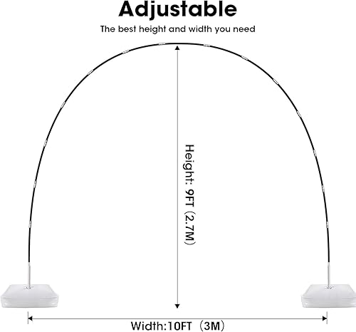 Miniatura 2 de Chamvis Kit de arco de globos con bomba de globo eléctrica, marco de soporte de arco de globos ajustable, cenadores de jardín para bodas, baby