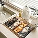 HOMETITUTE Four Cute Cats Stove Top Cover 28x20 Inch Diatomite Glass Stovetop Protector Mat Kitchen Decor Electric Stove Glass Top Cover Heat Resistant Flat Mat
