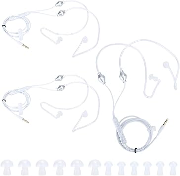 3Set Air Conduit Earphone Headset, Wire Headphone with Air Spiral Conduit, 35mm. Standard Plug for Phone, Headphones with Magal Material, Includes 6 Ear