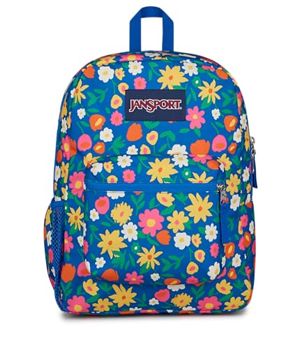 Image of JanSport Cross Town Backpack - Simple Bag for Everyone with 1 Main Compartment, Front Utility Pocket - Premium Class Accessories - Flower Market