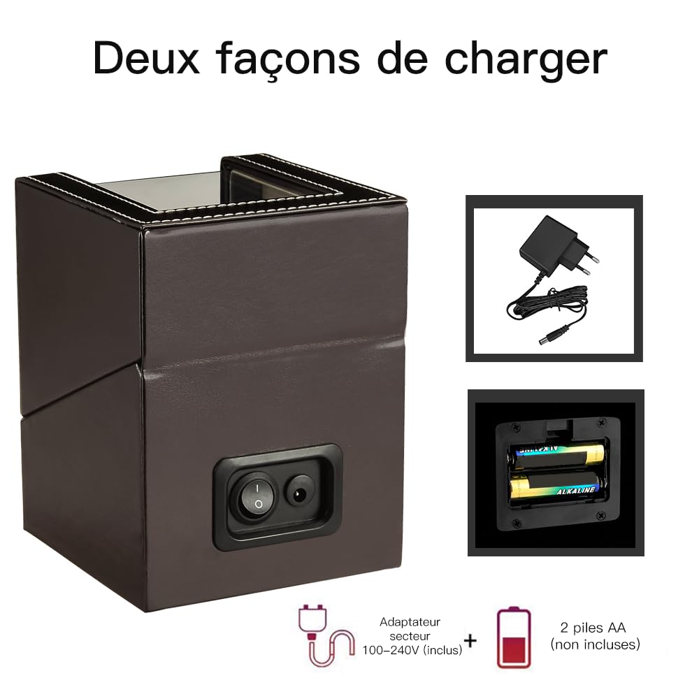Automatische Uhrenbeweger Box Single Uhrenbeweger PU Leder Uhrengehäuse mit leisem Motor Batteriebetrieb Oder Netzteil für Automatikuhren