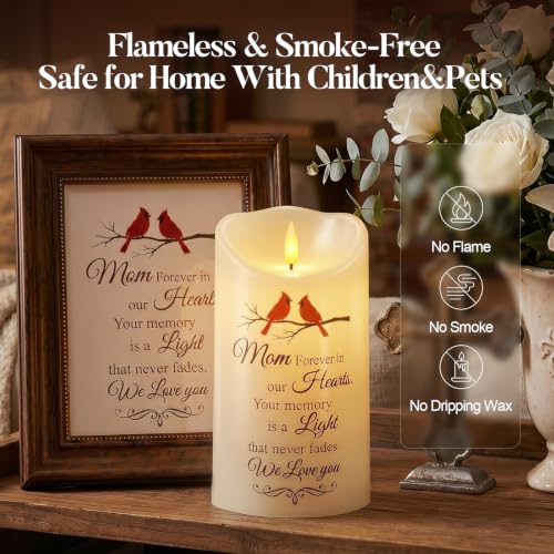 Image of Homemory Memorial Candle Bereavement Sympathy Gifts for Loss of Loved One, Real Wax LED Candle with Remote Memorial Gifts for Loss of Mother in Memory of Loved One Remembrance Gift