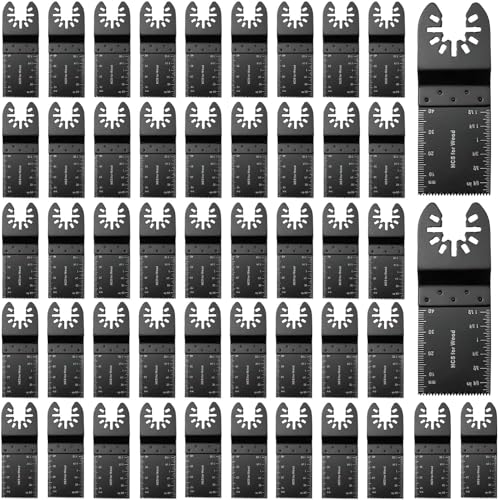 KINGARDEN 50Pcs 35mm Multi Tool Blades Oscillating Saw Wood Cutter Universal Quick Release Accessories Compatible with DeWalt Bosch FEIN Makita Multimaster Dremel