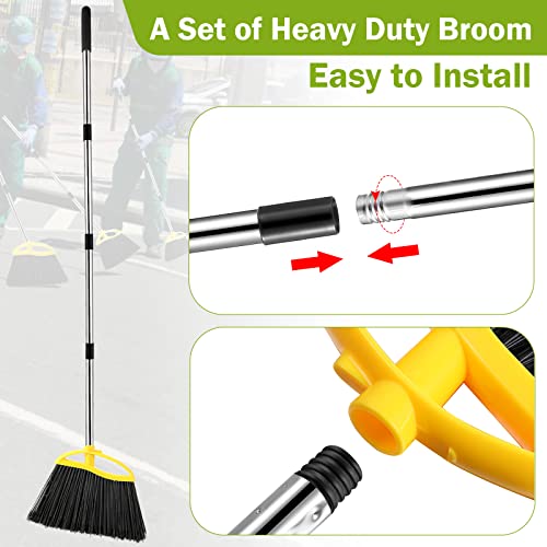 Gerrii 4 Sets Heavy Duty Commercial Broom Bulk 57.9 Inch Long Handle Outdoor Broom Indoor Commercial Broom Angle Broom For Easy Sweeping For Kitchen Room Office Lobby Floor #TOP2