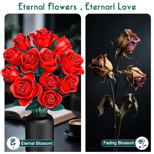 Ramo de flowers artificiales de rosas para regalo del Día de la Madre y Navidad 3