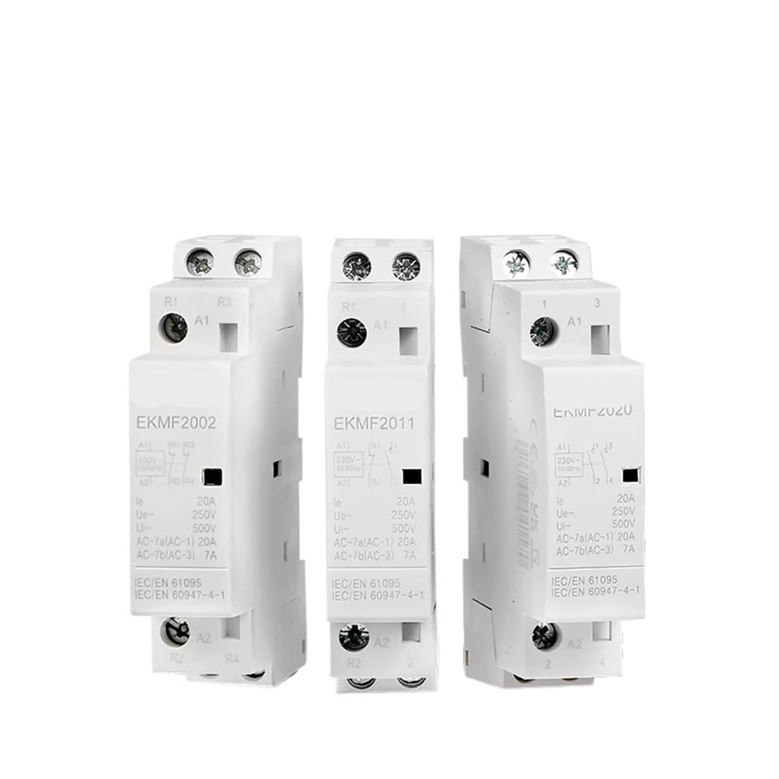 PIHWGUVD 1pcs Din Rail Household Modular AC Contactor 220v Single Phase 2P 2no 2nc 1no 1nc 25A 20A 16A for Automation EKMF(2p 25a 2no)