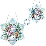 AMZGSHOP Kit de adornos de diamantes 5D para colgar, pintura de diamantes para colgar, colgante de puntos, kit de colgante de pintura de ventana de diamante, adorno para colgar en la pared del jardín