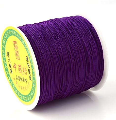 PandaHall 150 Yards 0.5mm Braided Nylon Thread Black Silky Chinese Knotting Cord Shamballa Macrame Thread Cord Beading String for Kumihimo Macramé Friendship Bracelets Making