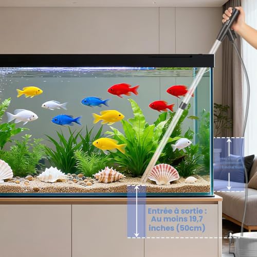 SOUSLOW Aspirateur de Gravier réglable pour Aquarium, Siphon d'aquarium, changeur d'eau Manuel, kit de Nettoyage pour Aquarium, pour Aspirer Les déjections et Laver Le Sable – vue 7