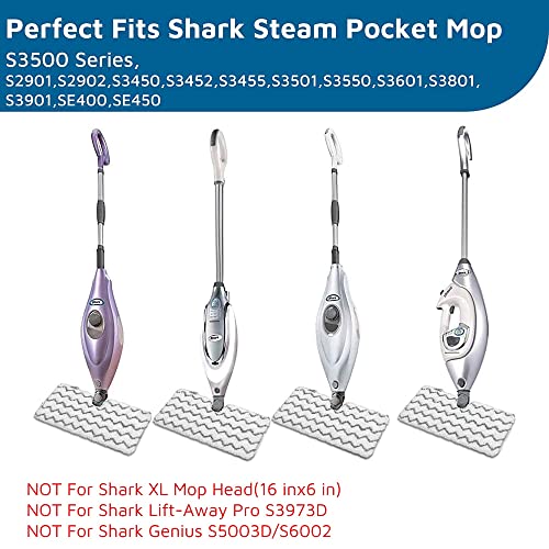 Flammi Steam Scrub Mop Pad Heavy Duty Fit Shark Steam Pocket Mop S3501 S3601 S2901 S2902 S3550 S3801 S3901 Se450 S3601D S3901D For All Hard Floors #TOP1
