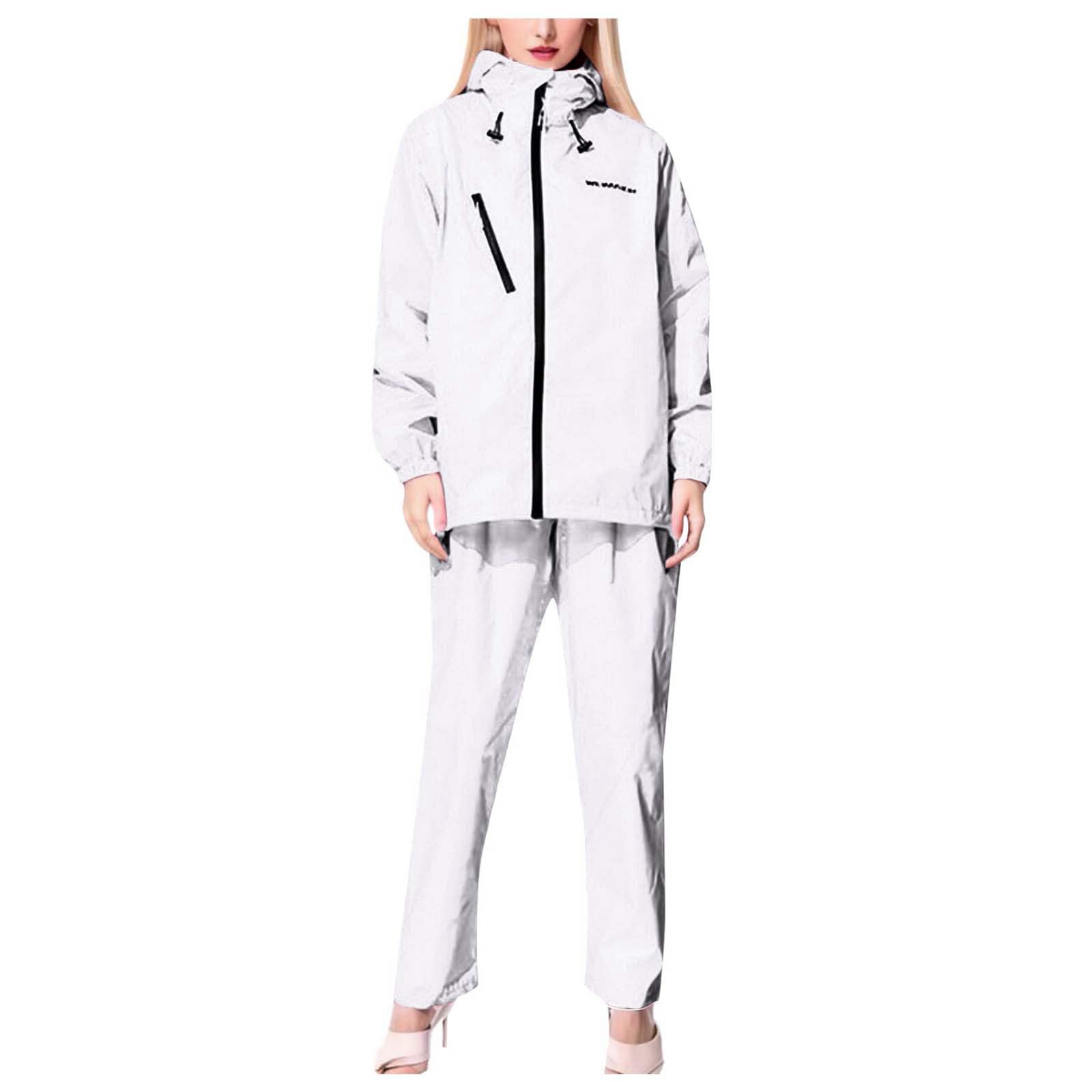 Vêtement de pluie, de vélo, pour femme, léger, respirant, imperméable, avec capuche, 2 pièces, fine, veste à capuche, pantalon, combinaison pour vélo, moto, randonnée