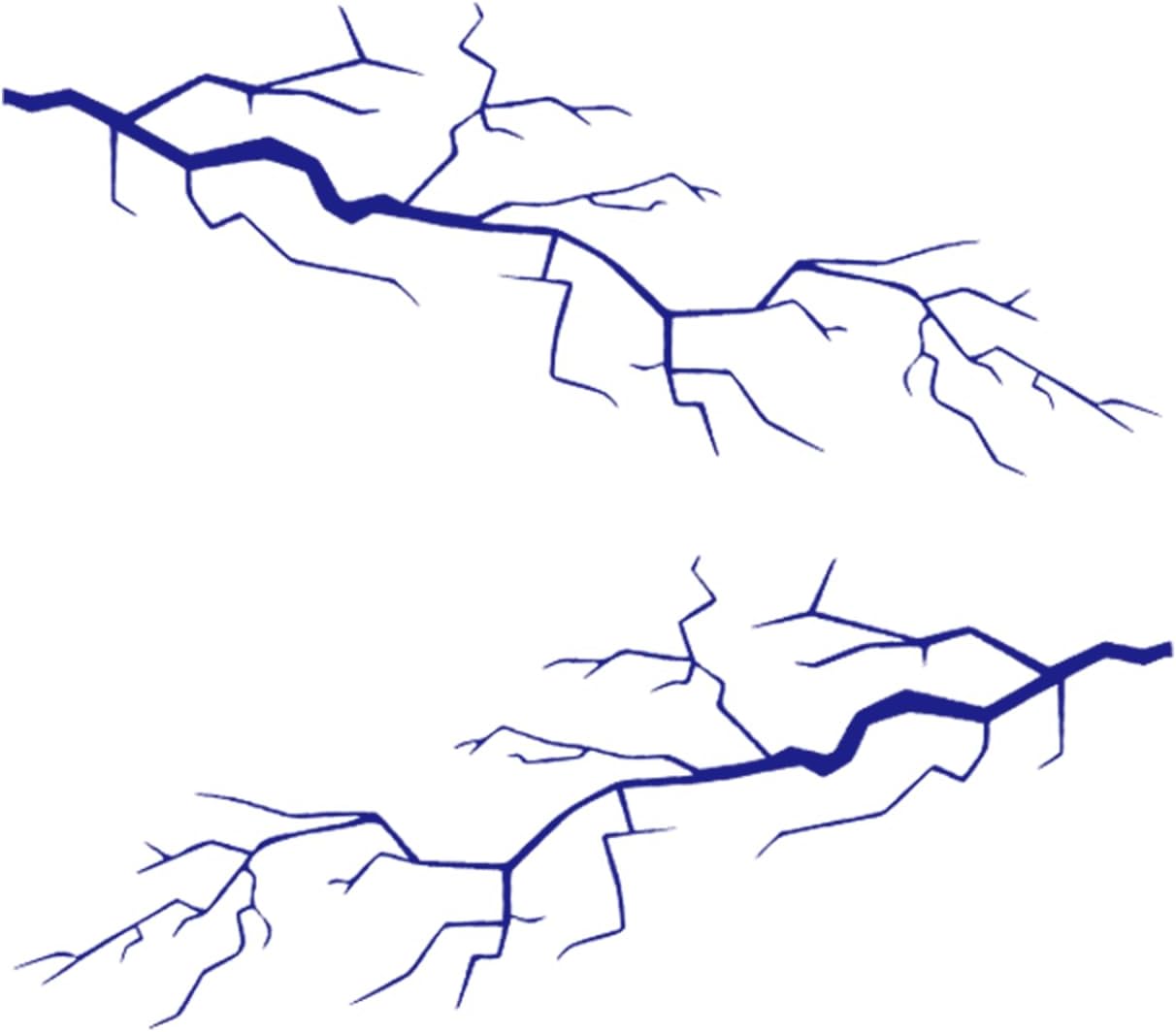 2 Pcs Wall Crack Pattern Car Sticker Crackle Graphic Decal Burst Auto Stickers Large Car Body Side Stickers Self-Adhesive Universal Fit(Black)