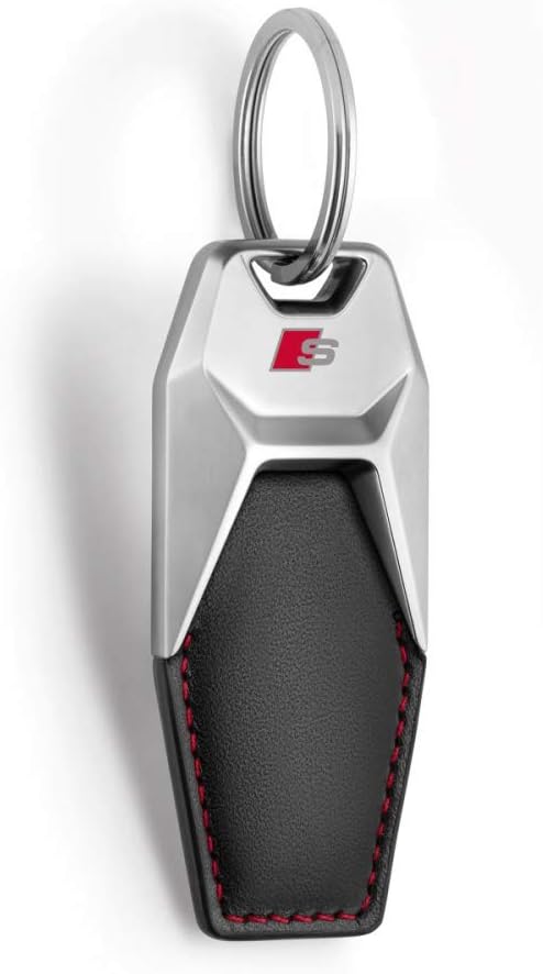 Audi 3181900700 S-Line Keyring Metal Leather Pendant