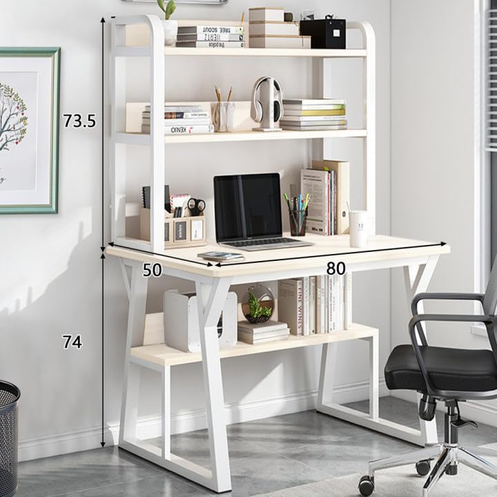 Amazon | Bidesen パソコンデスク 机 pcデスク 白 4段 幅80x奥行50x高