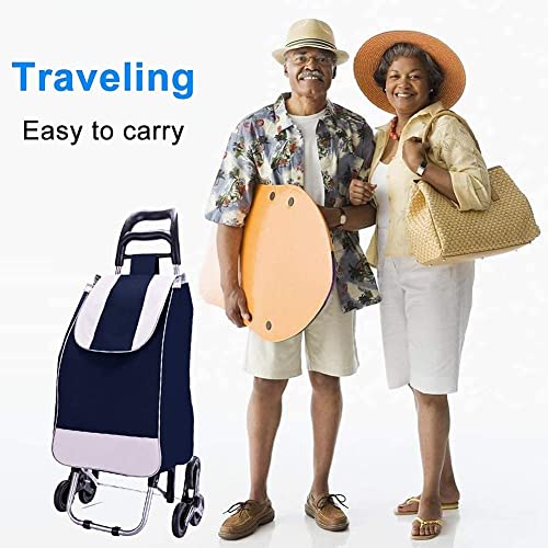 WEDF Klappbarer Einkaufswagen, Treppensteiger, Einkaufstrolley, Treppensteiger, Einkaufswagen mit 6 Rädern, abnehmbarer… – Bild 6