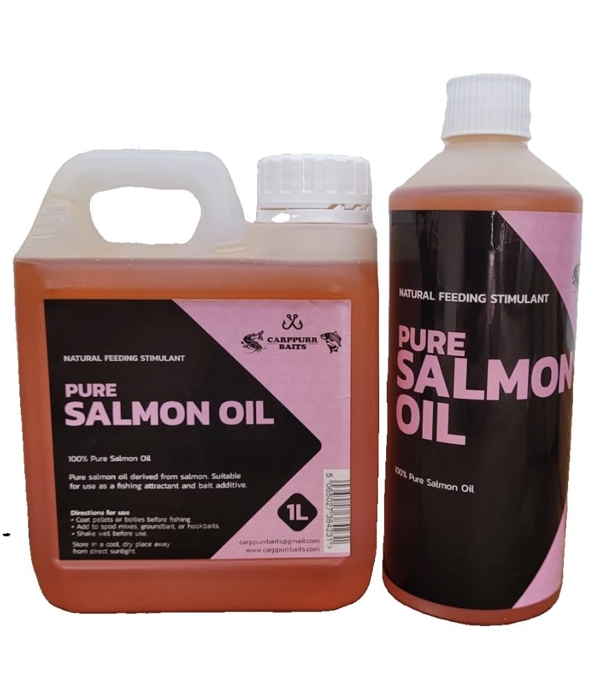 Carppurr baits Pure Salmon Oil 500ml-1L-2L-5L – Natural Fish Oil for Carp, Catfish & Coarse Fishing – Bait Booster, Feed Enhancer & Pellet Soak (2x 500ml) — image 1