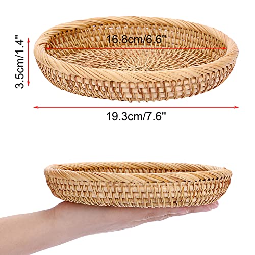 Hipiwe-Small-Woven-Wicker-Basket-76-Round-Entryway-Organizer-for-Keys-Key-Basket-Bowl-Holder-for-Wallet-Cell-Phone-Snacks