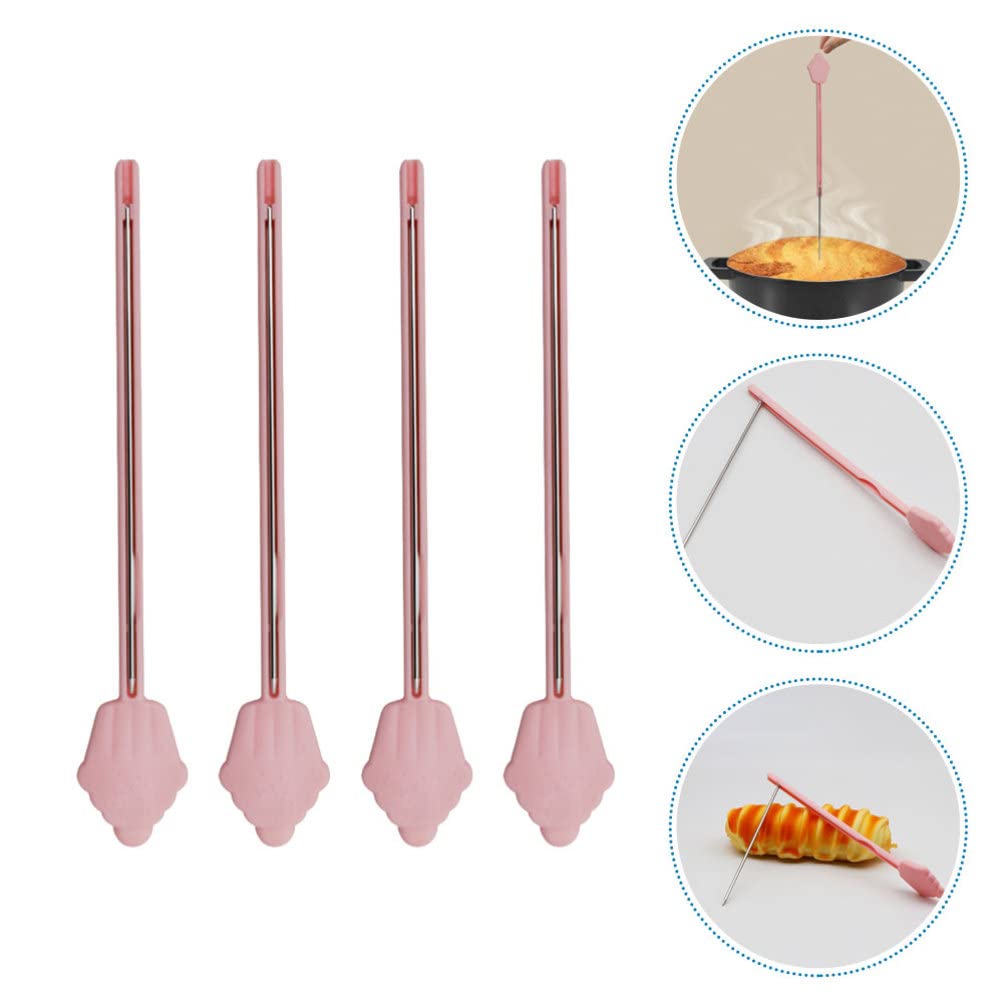 Hemoton 4pcs Cake Taster Sticks Reusable Metal Test Probe Pins for Baking Doneness Tester