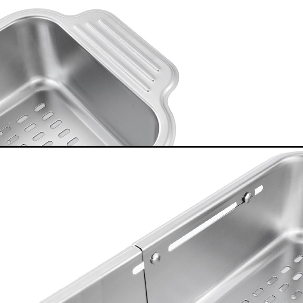 Scolapasta estensibile e retrattile, in acciaio inox, per scolare pasta, verdure, frutta (34,2 cm)