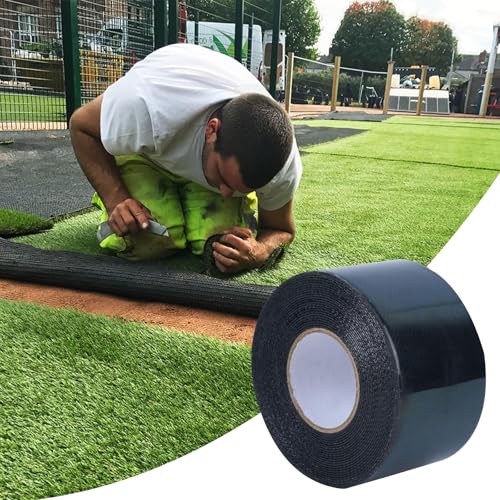 Kunstrasenband, Kunstrasen Klebeband, Kunstrasen Nahtband, 50mm x 5m Künstliches Grasband, Rasenteppich für Terrasse, Garten, Dach, Balkon, Eingangsbereich, Doppelseitig Selbstklebend