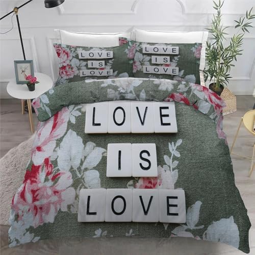 Fermeture éclair sur cette housse de couette 240 x 260 fleurs douce - 6