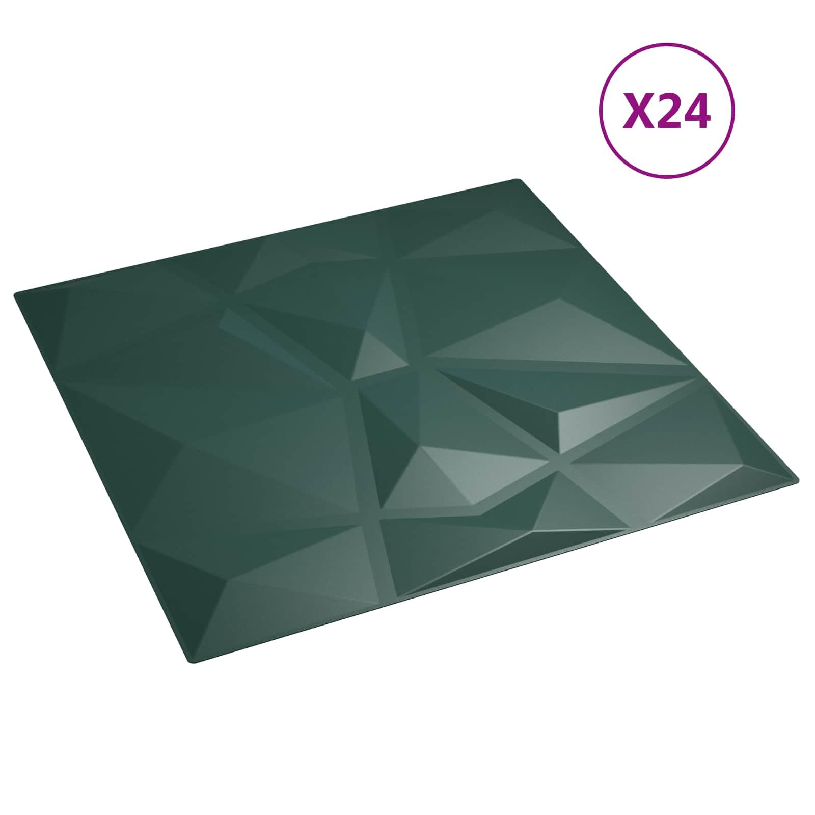 XPS - Paneles de pared (24 unidades, 50 x 50 cm), color verde