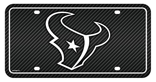 NFL Rico Industries Houston Texans Carbon Fiber Metal Tag Metal Auto Tag 8.5