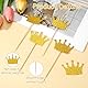 Piriuuo 50 Stück Kronen Cupcake Topper, Goldenem Glitzer Prinzessinnen CupcakeTopper Geburtstag Königin Kronen Cupcake Dekorationen Tortendeko Kuchen für Hochzeit Geburtstag Babyparty Hochzeit Party