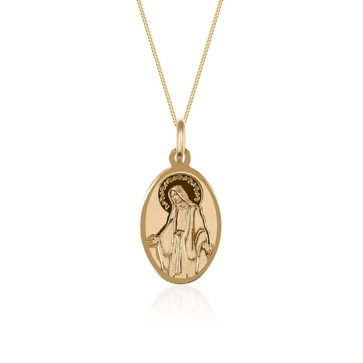 Sakrami Collana con Medaglia Madonna Miracolosa in Oro Giallo 9KT – Gioiello Religioso per Donna e Bambina – Idea Regalo per Prima Comunione, Cresima, Occasioni Speciali + Confezione Regalo