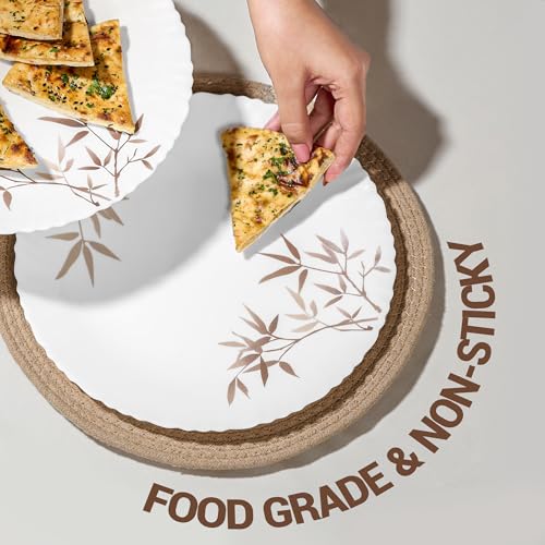 Image of Treo by Milton Opalware Aurelia Arashi Dinner Set of 18 | Serving for 6 | Microwave & Dishwasher Safe | Bone-Ash Free | Tempered Toughness | Plates & Bowls | Crockery Set for Dining & Gifting