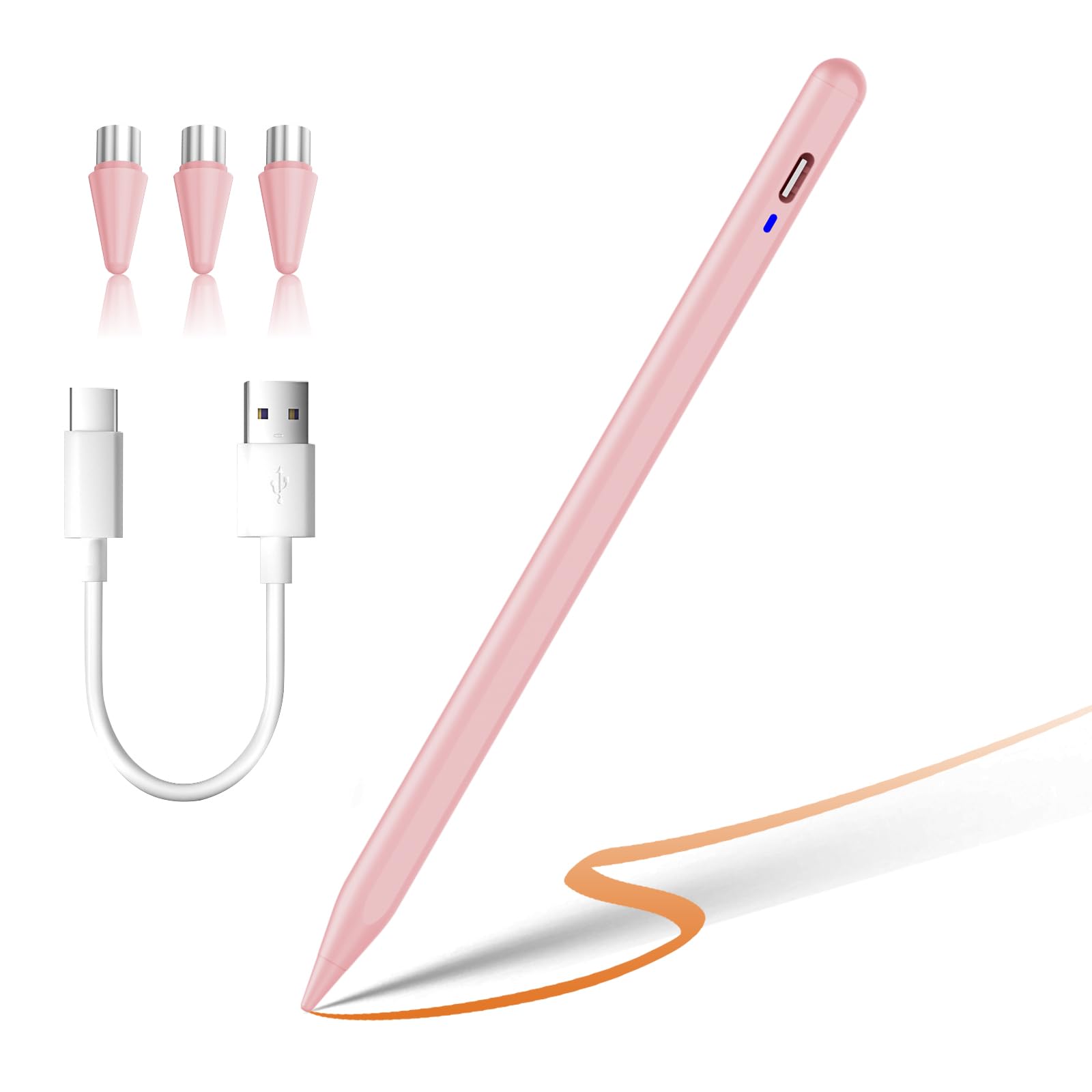 Tablet Stift für Android/iOS,35 Min Schnellladung Touchscreen Stift,Rosa | Stift für Tablet mit 3 Tips,Stylus Pen Android for iPhone/Samsung/Huawei/Lenovo/Vivo/Mi Tablets&Handys for Writing/Drawing