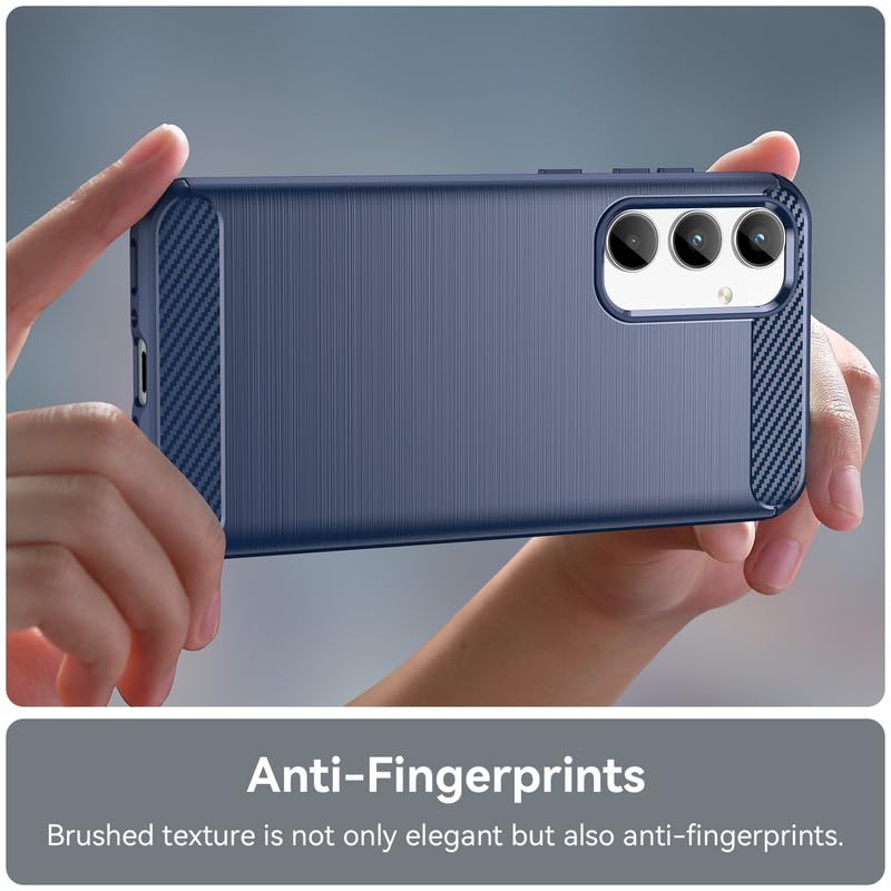 Image of Hybrid Carbon Fiber Back Case for Samsung Galaxy A35 5G (Blue)