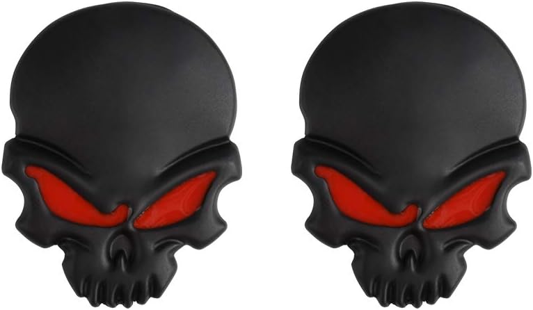 1797 3D Skull Pirate Devil Death Red Eyes Car Decals Stickers Accessories Vehicles Trucks Decorations Emblem Logo Badge Bumper Trunk Tailgate Window Metal Aluminum Alloy (2)
