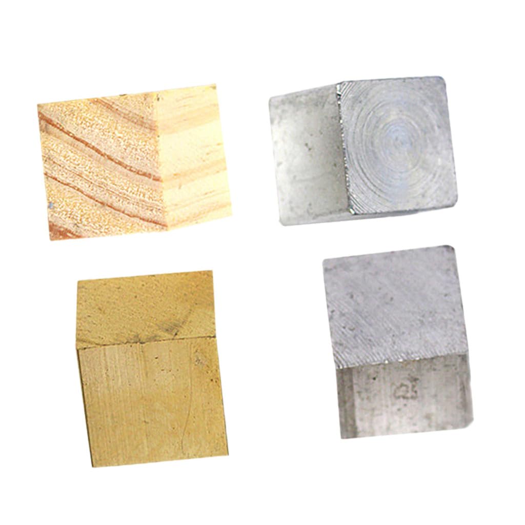 Set di 4 Blocchi per Misurazione Densità in Laboratorio di Fisica, Cubo di Ferro, Blocco di Alluminio e Legno, Materiale Scientifico per Laboratorio Didattico
