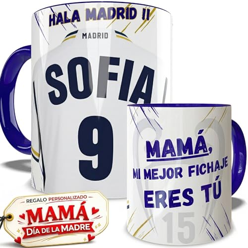 EL DETALLITO Taza Madrid Personalizada Fútbol Nombre Número Y Dedicatoria, Regalo Dia Del Padre Original Amigo Invisible Cumpleaños Para Aficionados De Equipos Apta Microondas Té Café Desayuno EL DETALLITO Taza Madrid Personalizada Fútbol Nombre Número Y Dedicatoria, Regalo Dia Del Padre Original Amigo Invisible Cumpleaños Para Aficionados De Equipos Apta Microondas Té Café Desayuno