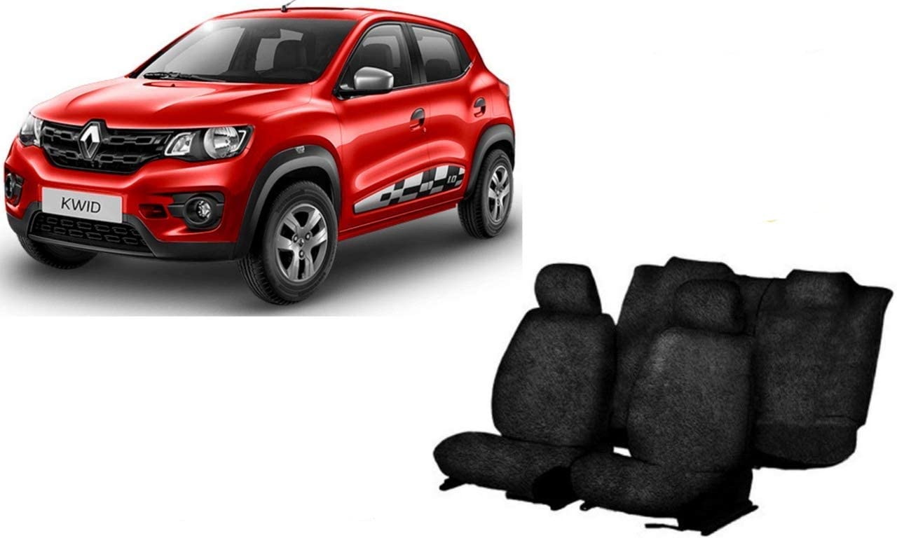 AUTOKAAR Cotton Fabric Heavy Black Towel SEAT Cover for Renault KWID-image-19