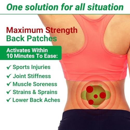 Image of ishancare Back Patches, 24 Count Long Lasting Heat Patches, 8 Hour Deep Hot for Knee, Back, Neck, Shoulder, Muscle, Joint